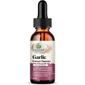 Amazing Botanicals Garlic Tincture – Allium Sativum Herbal Extract – High Potency Liquid Supplement – (2 Fl Oz (Pack of 1))
