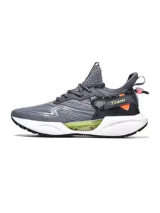 Men's Black & White Color Block Trendy Running Shoes, Breathable Mesh, Comfortable Cushion, for Sports & Daily Wear