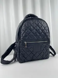 Pre-owned CHANEL nylon Backpacks Black Quilted Silver Hardware Backpack