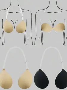 Seamless Push-Up Bra for Backless Dresses, Strapless Invisible Adhesive Bra, Reusable Bikini Lift, Sexy Loose-Fit, Womenswear, All Seasons
