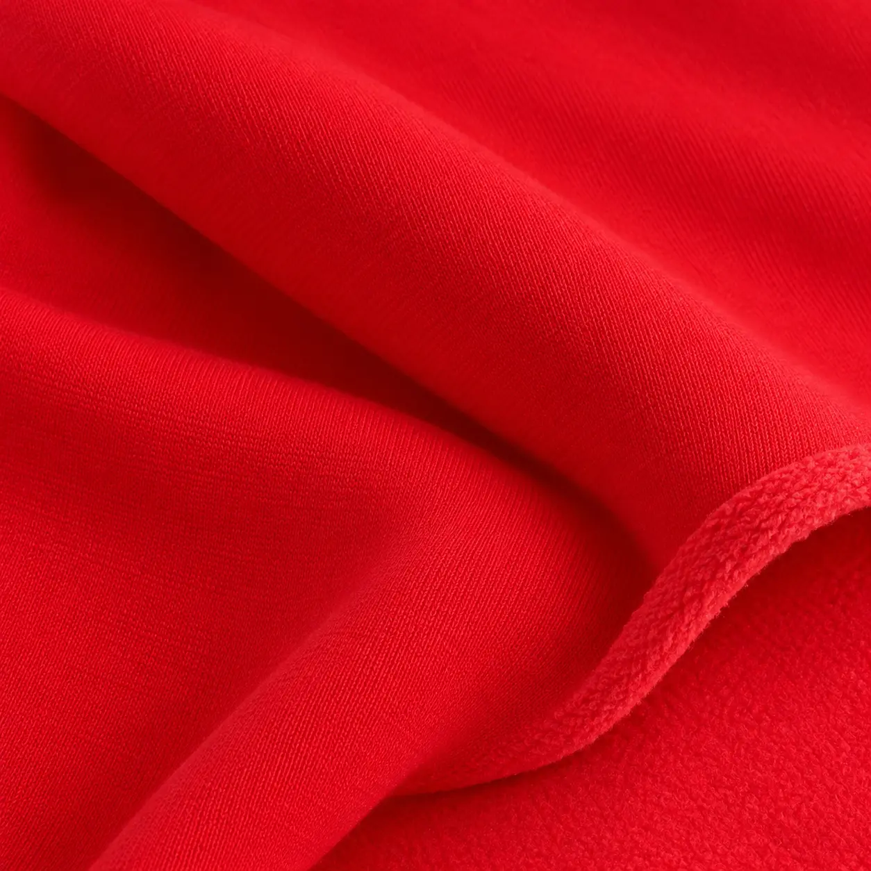 APC Fabrics Organic Solid Red Cotton Fleece by the Yard - Cut-to-Order, 350 GSM/12 oz Medium-Weight Knit Sweatshirt Fabric, Gray/Mocha Fleece Options, Continuous Cuts Ship as 1 Piece