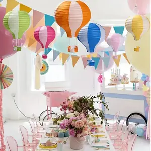 Hot Air Balloon Paper Lanterns, 6-Piece Set for Party Decorations, Perfect for Birthdays Weddings Christmas Halloween Events