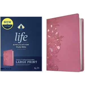 KJV Life Application Study Bible, Third Edition, Large Print (Leatherlike, Peony Pink, Red Letter) -- Tyndale - Bible