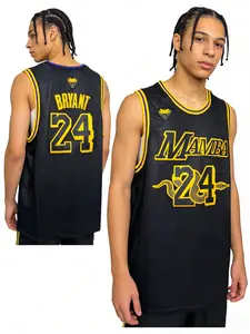 BLACK MAMBA 24 BRYANT Jersey for Summer 2026 Outdoor Sportswear Snake-Print Leather Fabric Breathable Loose Sweat-Wicking Running Hip-Hop Style Essential Trendsetter