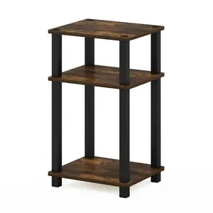JUST Amber Pine Side Table - Durable, Easy, Low-Toxic End Table with 3-Tier Storage, Open Shelf, Tool-Free Assembly, Versatile Design for Bedrooms, Living Rooms, Durable End Tables, Easy End Tables