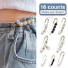 16 Counts Pearl Brooch Pins, Women's Faux Pearl Decor, No Sewing Sweater Shawl Safety Pins Cardigan Collar Safety Pins Clothing Dresses Decoration Pant Tightener, Mixed Style Assortment