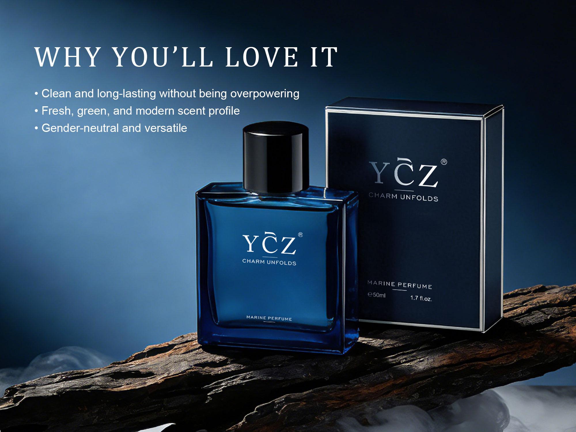 YCZ Midnight Marine Man Cologne Eau De Parfum 1.7oz 50ml Long Lasting Men's Perfume with Floral Fruity Woody Notes for Outdoor Fun - Fragrances Blue Fragrances Blue Fragrance Oud Eau De Toilette