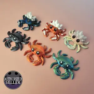 Crystal Crab 2.5" 3D Printed | Articulated Crab | 3D Printed Flexi Crystal Crab | Fidget Toy | Crystal Crab