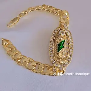 Rotation bracelet necklace san judas virgencita gold plated