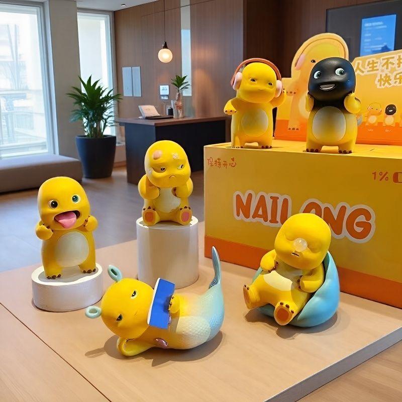 Cute Yellow Mini Glowing Milk Dragon Plush Toy - Hand-Held Office Accessory, Stress-Relieving Home Decor, Kids Holiday Gift, Complete Set Stuffed Cartoon Figurine