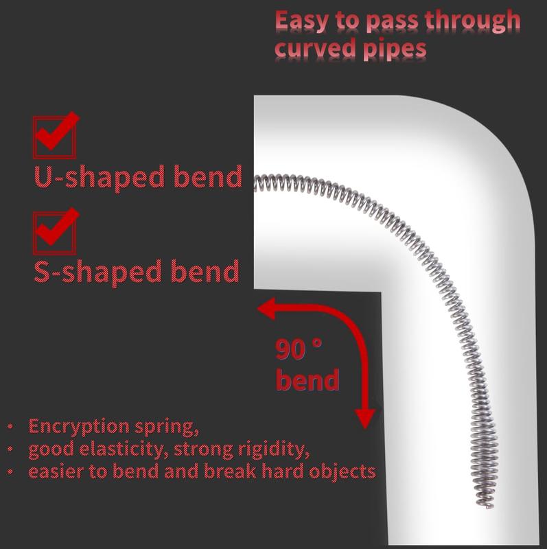 Drill Drain Snake Set, Spring Drain Clog Remover with Electric Drill Connector, Durable Metal Hair Snake Tool Drain Opener for Sewer Kitchen Sink Bathroom Clogged Unblocker,3Pcs 3.3FT,4.9FT,8.2FT