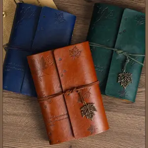 A6 Vintage Leather Journal – Brown PU Refillable Notebook with 5 Money Envelopes – Pocket Size Flip Notepad for Men & Women – Retro Diary for Sketching, Writing & Gift