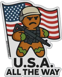 U.S.A All The Way Gingerbread Sticker