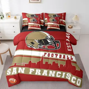 Feelyou 7-Piece Football Comforter Set - Queen Bedding Set with Bedding Sheets, Bed-in-a-Bag for Boys Football Fans, Queen Bedding Sets