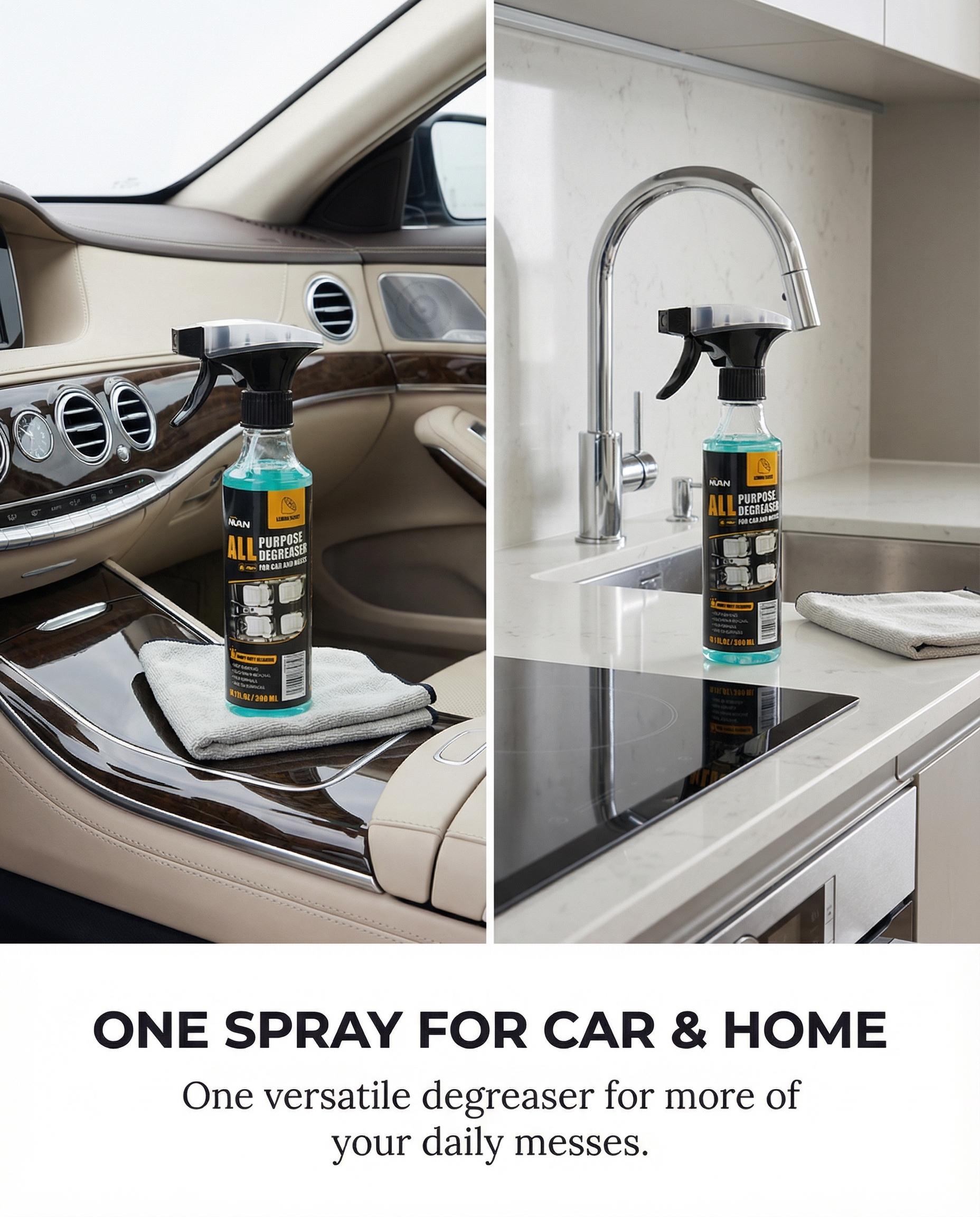 NUAN Multi-purpose Cleaning Spray - Heavy Duty Stain Remover for Car Interiors & Home Surfaces - Ultimate Solution for Deep Cleaning Stubborn Dirt NUAN Multi-purpose Cleaning Spray - Heavy Duty Stain Remover for Car Interiors & Home Surfaces - Ultimate Solution for Deep Cleaning Stubborn Dirt
