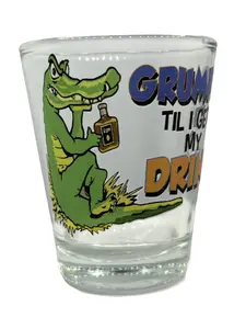Grumpy Til I get My Drink Funny Shot Glass Collectible Souvenir