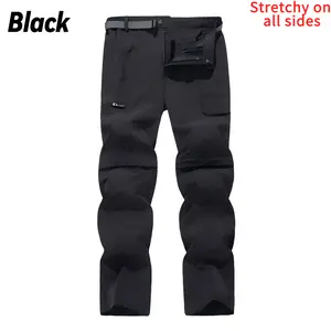 Men'S Quick Drying Pants Zipper Design Pocket Waterproof &Windproof Spring And Summer Thin Breathable Hiking Pants, Regular Fit CasualDetachable Leg Comfy Trousers For All Seasons Outdoor Activities Lightweight Running sweatpants