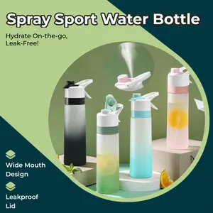 Large-Capacity Spray Sports Water Bottle for Girls, Outdoor Fitness, Travel Drinkware