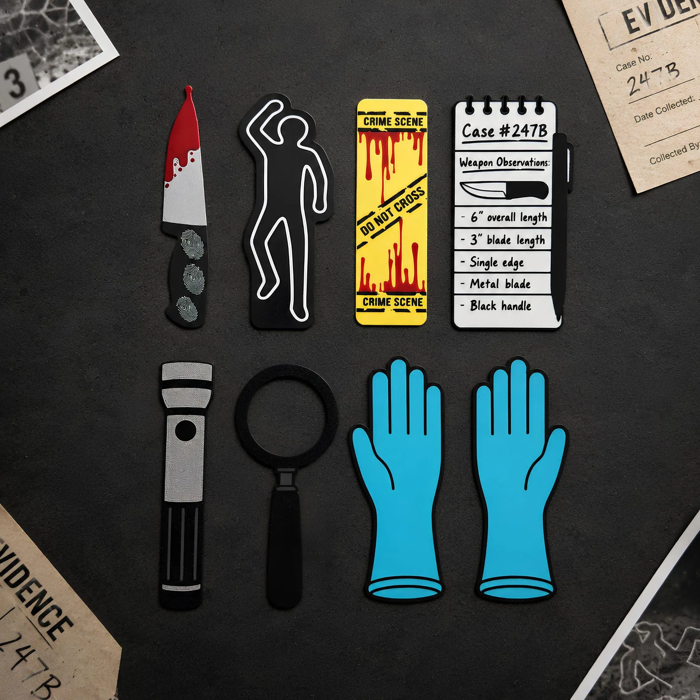 True Crime Bookmark Set with Optional Magnetic Case | 8 Mystery Bookmarks