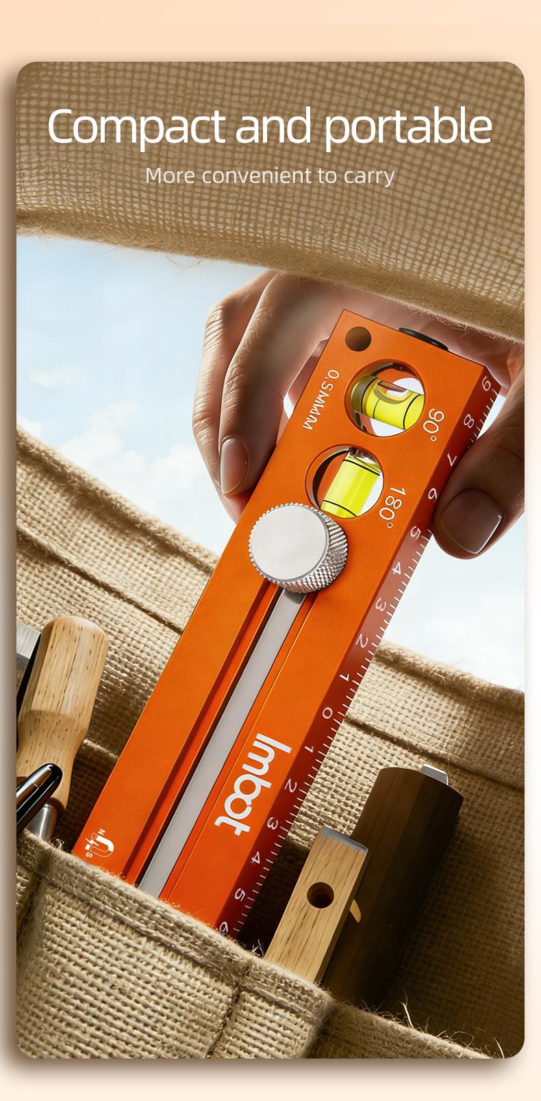 Imbot Multi-Function Marking Ruler - Precision Measuring & Scribing Tool for Woodworking & DIY