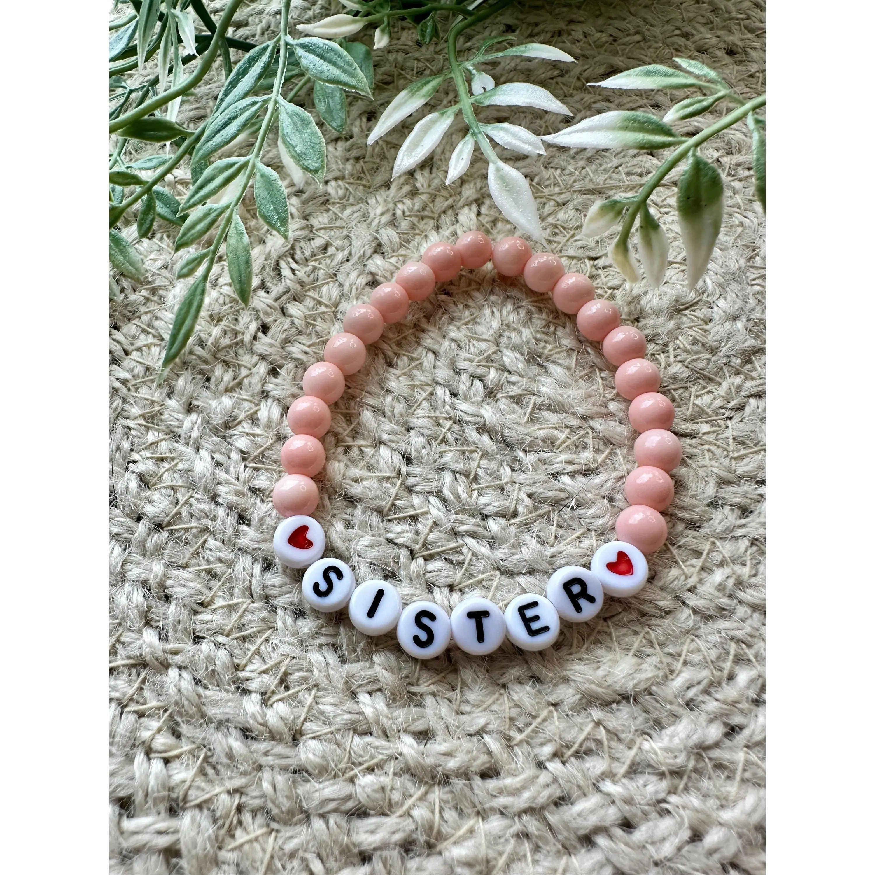 Sister Charm Beaded Bracelet, Personalized Gift bracelets