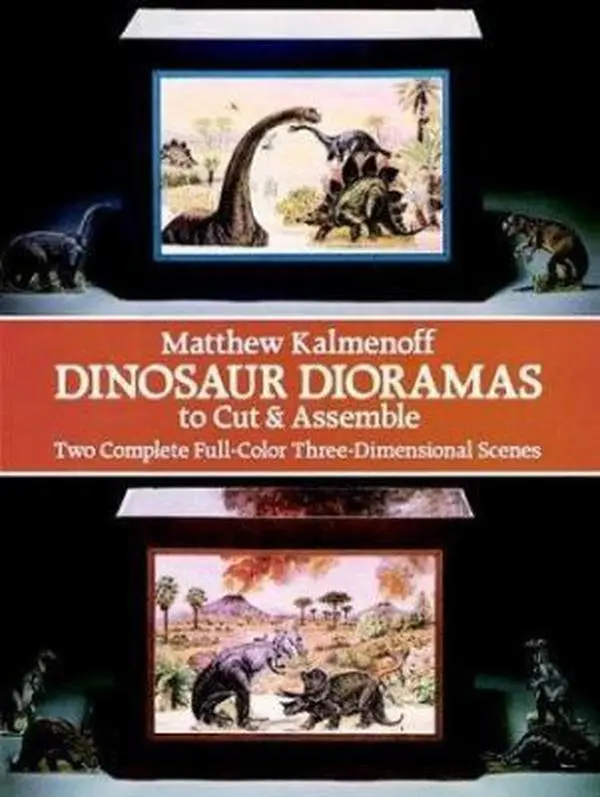 USED Book - Dinosaur Dioramas to Cut & Assemble by Matthew Kalmenoff (Paperback) - english