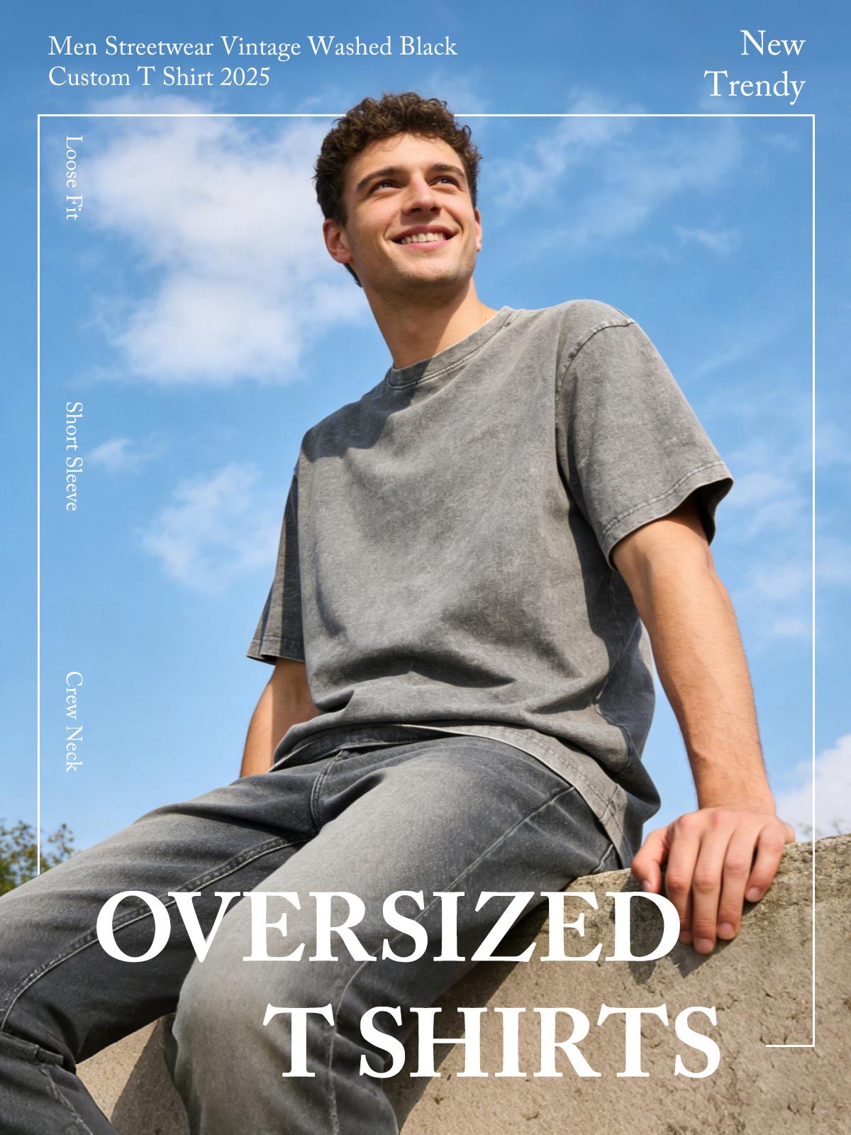 MARSVOVO 4 Pack Unisex Oversized Vintage Style Heavyweight Cotton Workout T-Shirts Solid Color Casual Washed Tshirts Short Sleeve Basic Loose Fit Acid Wash Tees