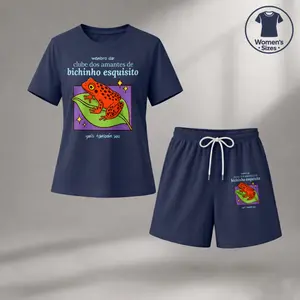 Women’s Frog Graphic Print Short Sleeve T-Shirt and Drawstring Shorts Set, Casual Matching Summer 2-Piece Outfit, Breathable Lightweight Activewear for Travel, Workout, Home, Beach, Vacation and Daily Wear
