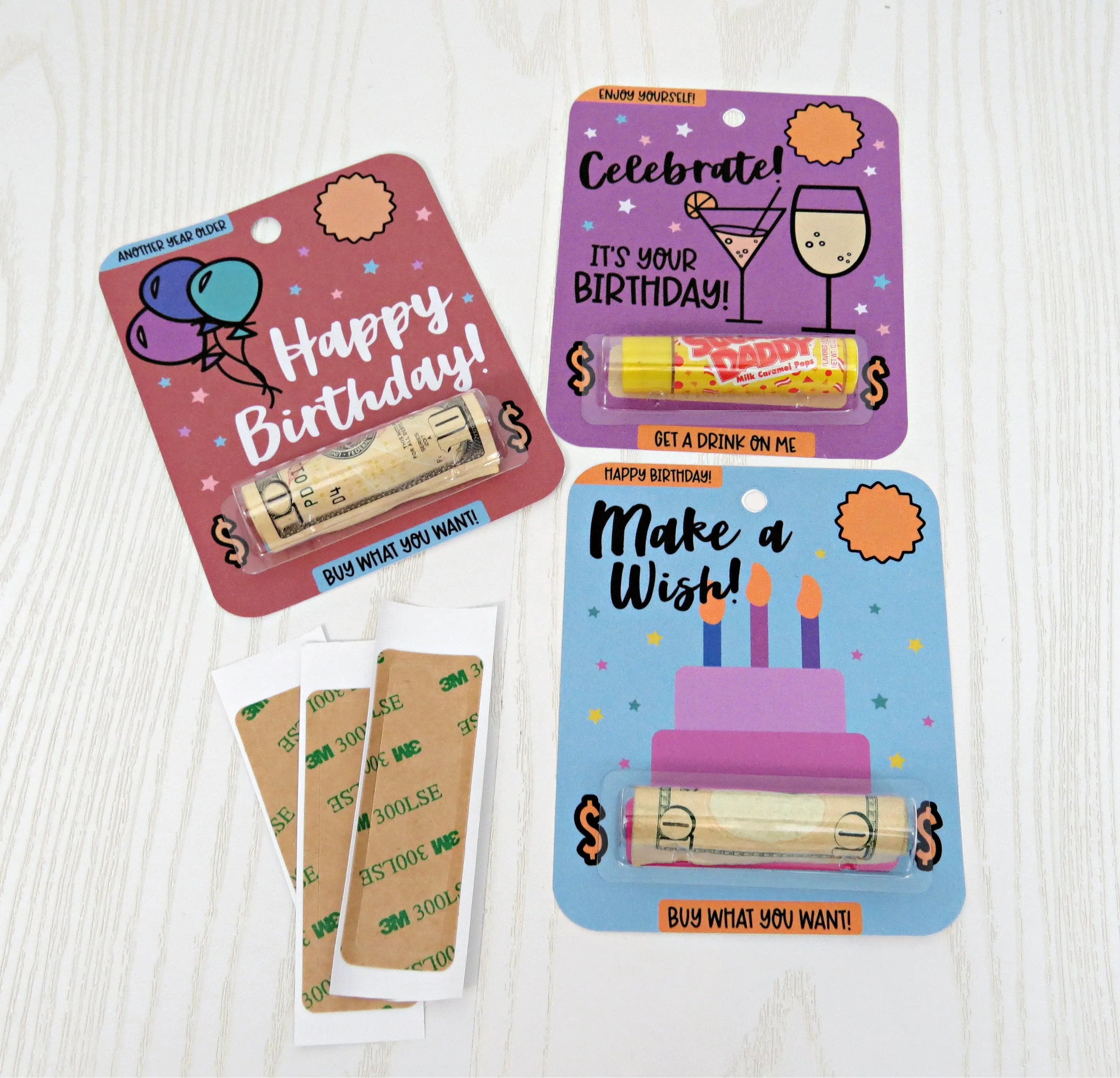 Durable Cardstock Birthday Money Holder with Plastic Dome Cover, Handmade Office Stationery Cash Gift Greeting Card for Him-Her