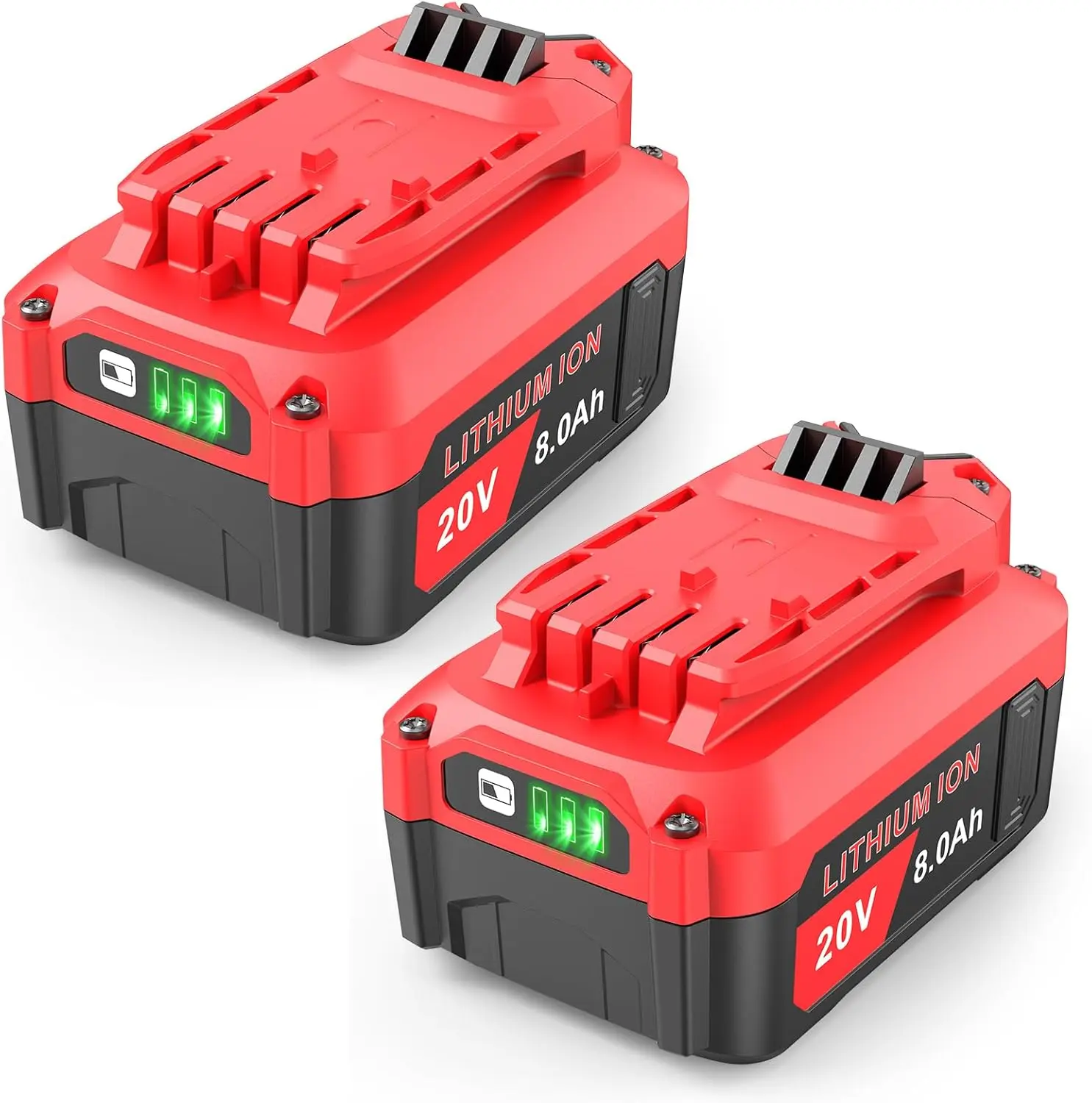 2Pack for Craftsman V20 Battery 20V 8000mAh Li-ion CMCB204 Red GJL1810B CMC-B201 CM-CB202 2Pack for Craftsman V20 Battery 20V 8000mAh Li-ion CMCB204 Red GJL1810B CMC-B201 CM-CB202