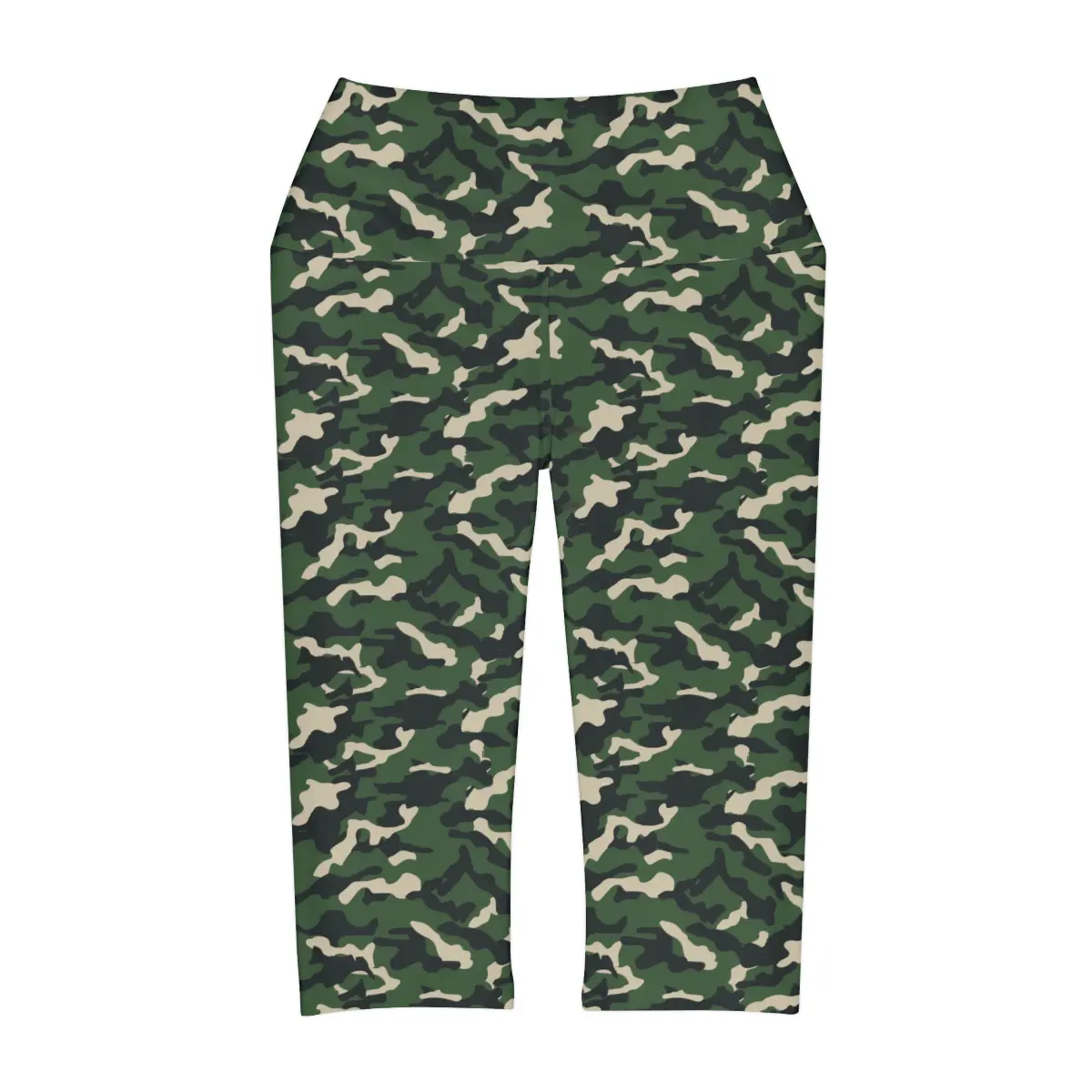 Green Camo #2 Yoga Capri Leggings