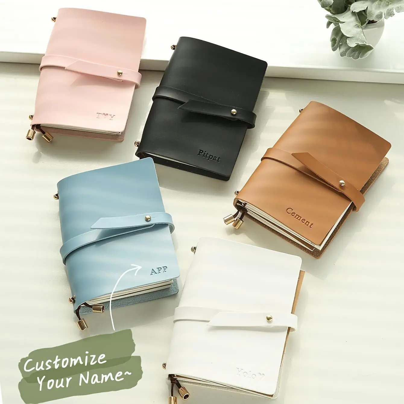 Personalized Faux Leather Passport Holder with a Custom Name, Featuring an A7 Journal And Card Holder. This Unique Travel Wallet Is an Elegant And Reusable Travel Notebook, Making It a Perfect Gift for Travelers