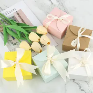 A set of 25 Kraft Paper Candy Box with Ribbons,Cardboard Gift Bag - Perfect for Bridesmaids, Groomsmen & Party Gifts Packaging Supplies - Home Improvement.