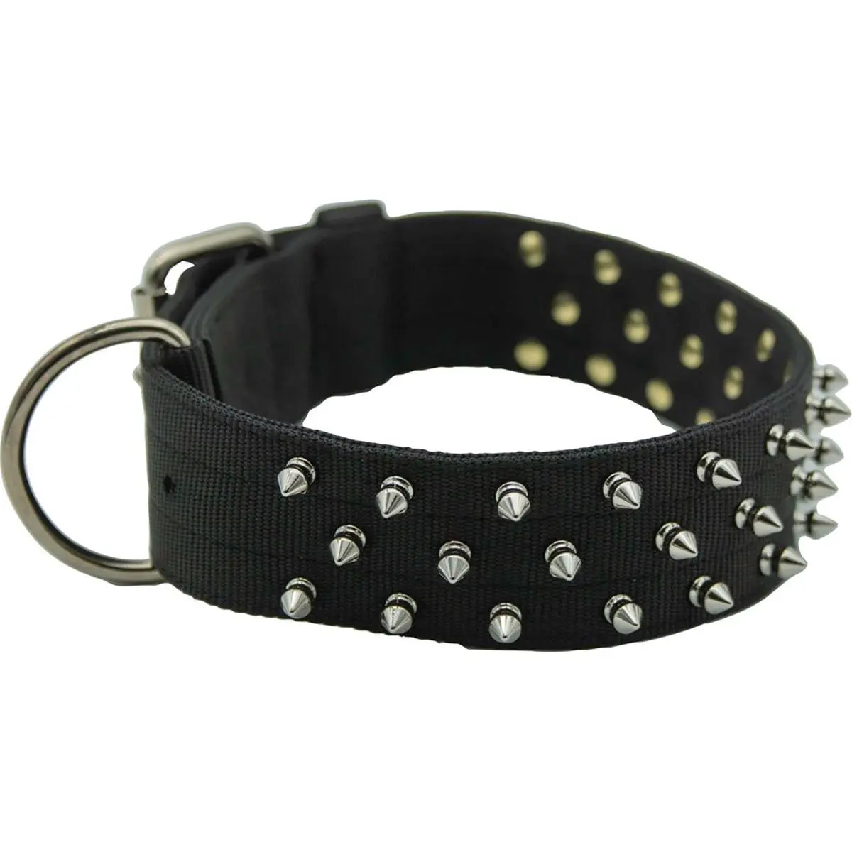Omni Pet 205NFK-BK27 27 in. Bravo Nylon Spiked Dog Collar - Black