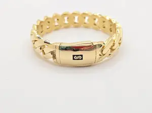 10KT PLAIN CERTIFIED MONACO BANGLE Size 15.5MM Weight 24.3GR