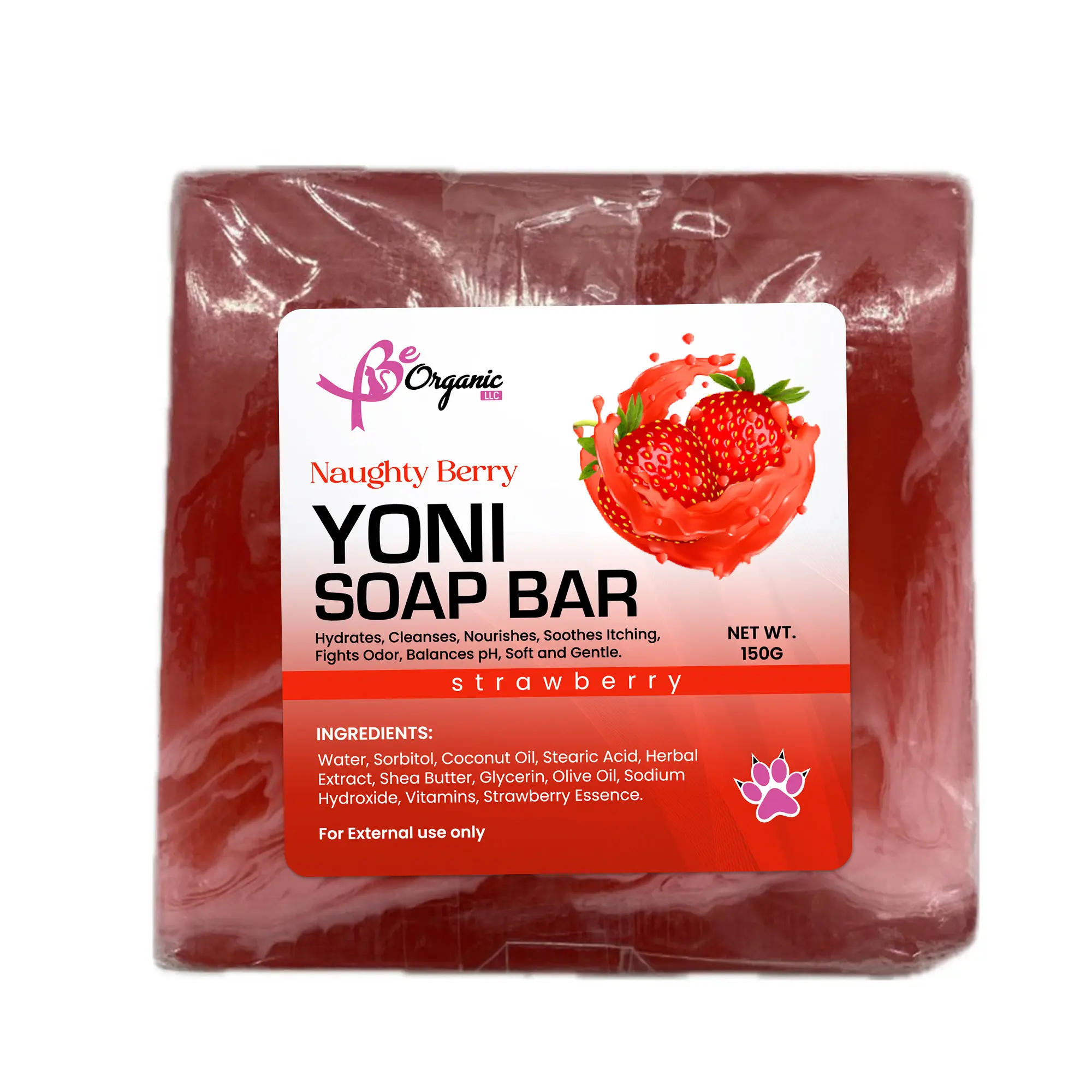 BeorganicLLC Strawberry Yoni Soap Bar