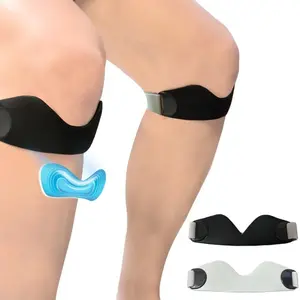 Patella knee brace with adjustable straps, patella shock absorption and meniscus protection. Sport protective gear suitable for basketball, hiking, running and fitness. Unisex for men and women.