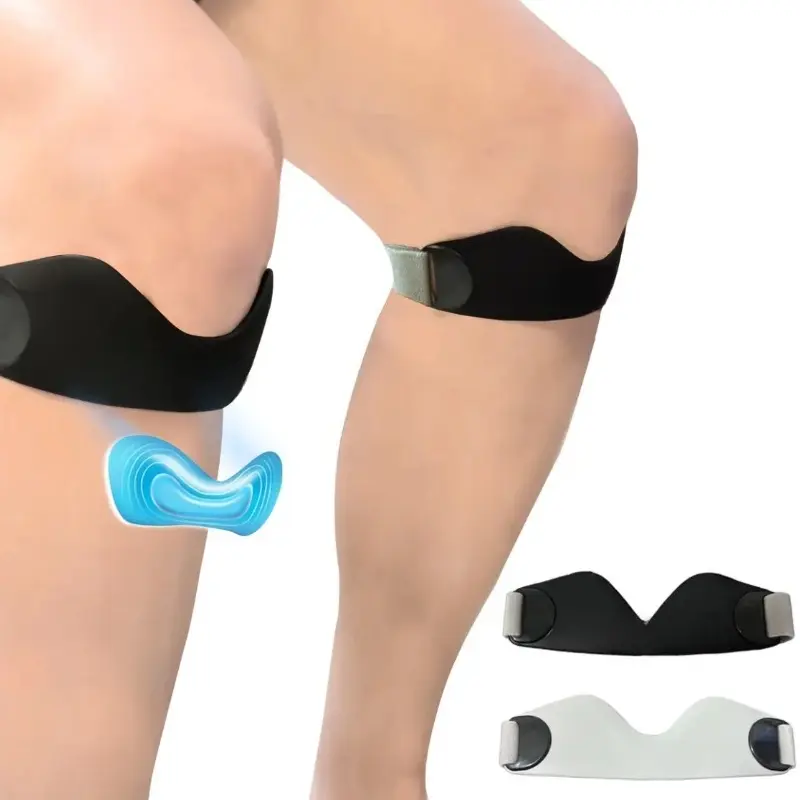 Patella knee brace with adjustable straps, patella shock absorption and meniscus protection. Sport protective gear suitable for basketball, hiking, running and fitness. Unisex for men and women, Patellar knee brace, Sports knee brace