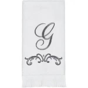 13464WPW Monogrammed Fingertip Towels, G , White