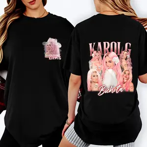 100% cotton trendy loose T-shirt with<bichota>music design. Summer street style. Must-have for Coachella music festival fans in 2026.</bichota>