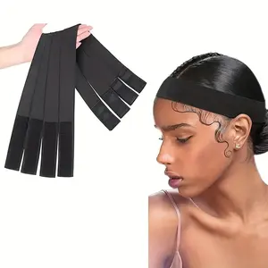 4count Lace Melting Bands for Wig Edges, Elastic Forehead Laying Strips for SeHelp improve  Fit & Edge Wrapping