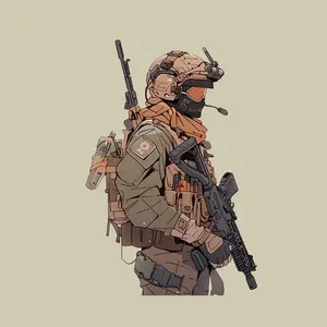 Modern Soldier Tactical Sticker, Full Gear Operator Vinyl Decal, Military Combat Loadout Art, Sticker Vinyl Waterproof