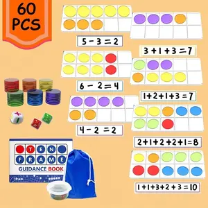 Roylanz Ten Frame Set Math Operation Game, Math Counter Toys for Kids, Addition & Subtraction Learning, Educational Toy for Boys & Girls