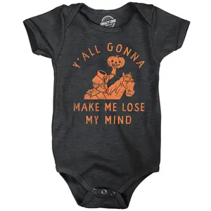 Yall Gonna Make Me Lose My Mind Baby Bodysuit Funny Halloween Jumper For Infants Funny Baby Onesies Halloween Clothes for Baby Novelty Onesie Black -