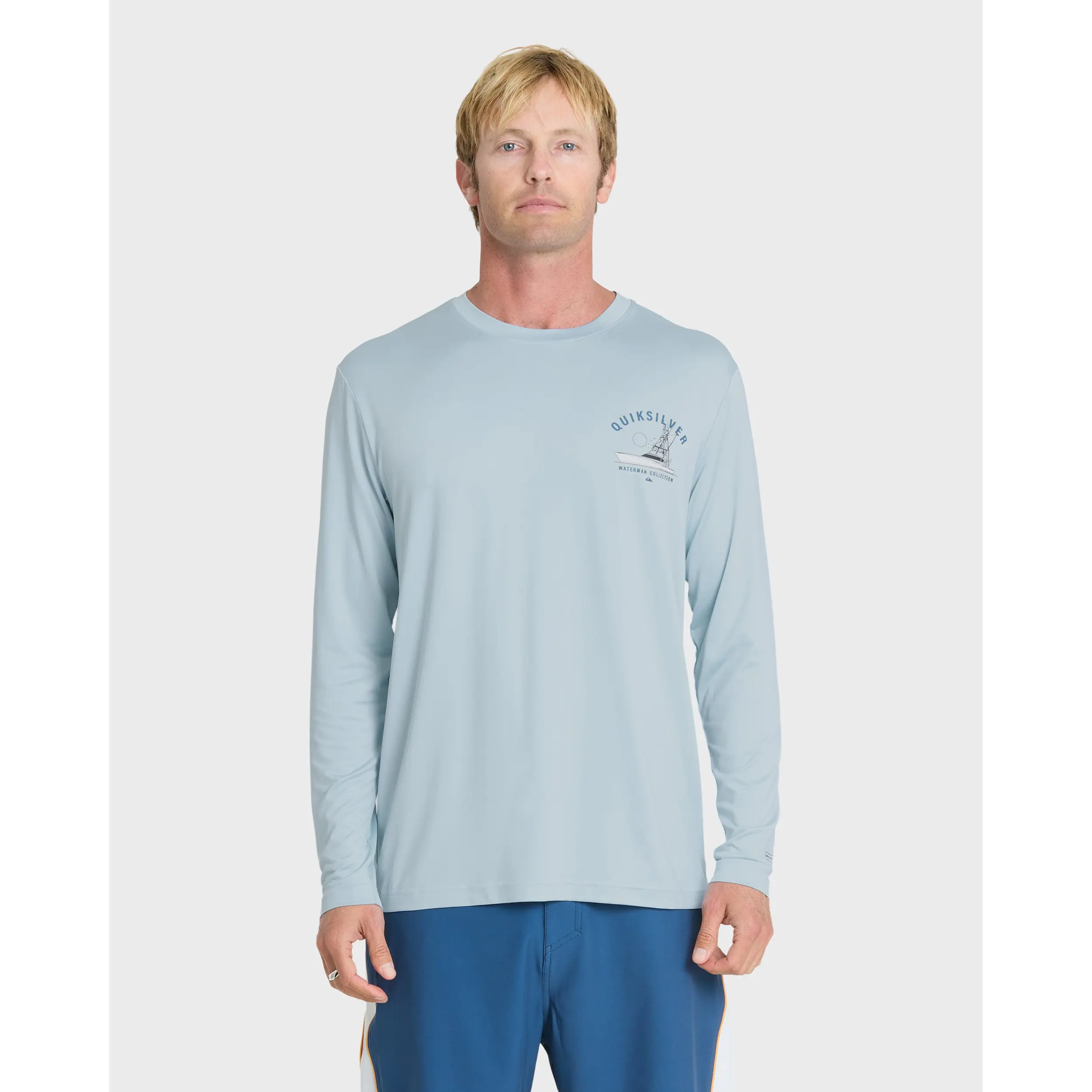 Quiksilver | Waterman Offshore Angler 50 Upf Long Sleeve Surf Tee | Men's Polyester Quick Dry Lightweight 4-way Stretch Surf-ready | Surf
