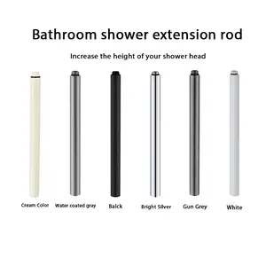 12 Inch Shower Head Extension Rod, Stainless Steel Rainfall Spray Arm, Straight Pipe Shower Pole, Standard Thread Connection, Multiple Colors, Shower Water Equipment