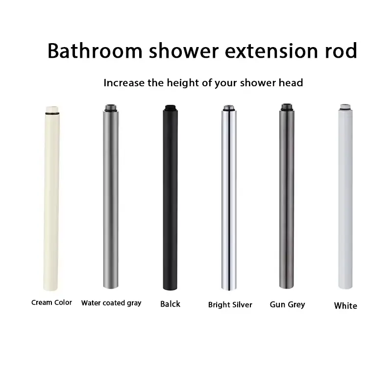 12 Inch Shower Head Extension Rod, Stainless Steel Rainfall Spray Arm, Straight Pipe Shower Pole, Standard Thread Connection, Multiple Colors, Shower Water Equipment