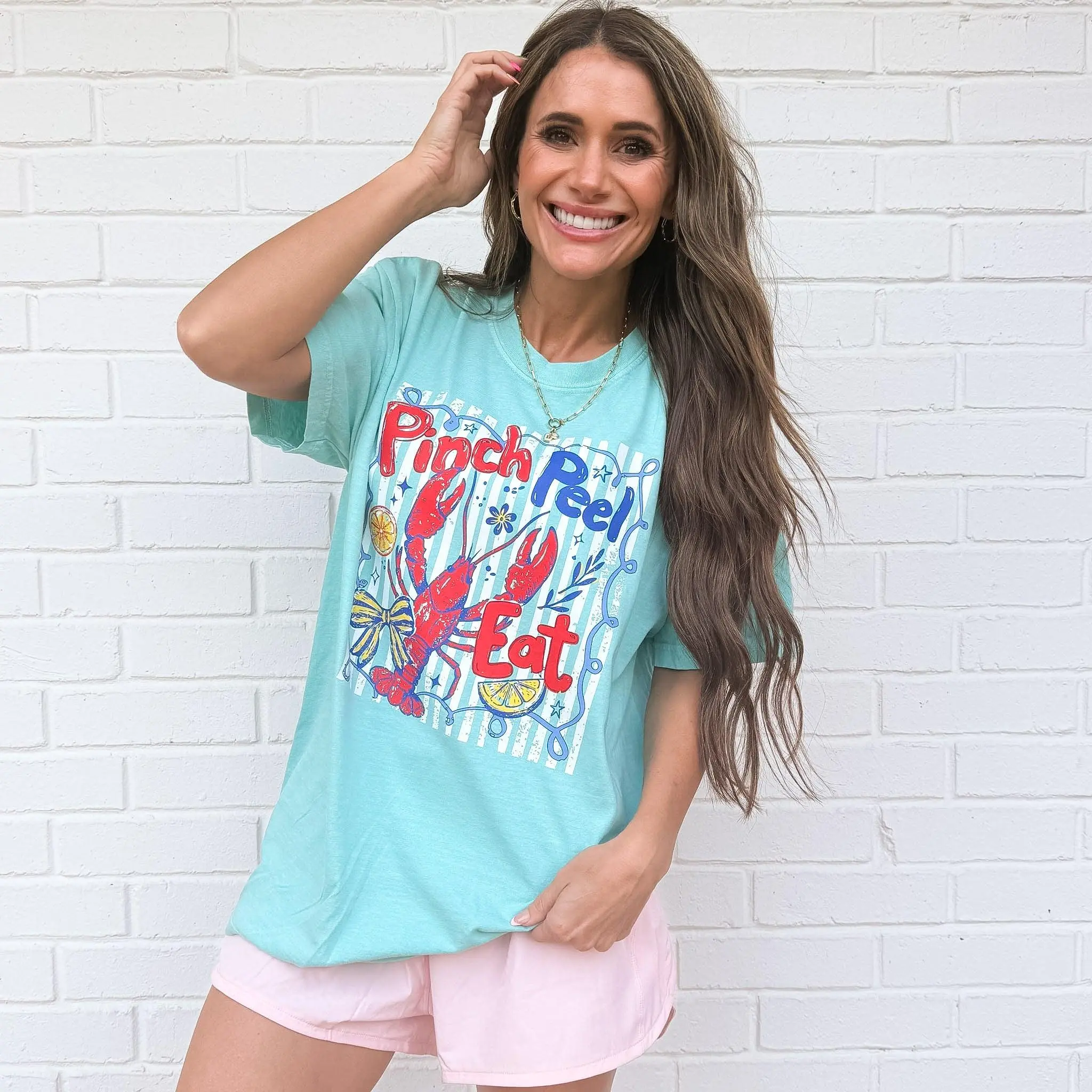 White Pinch Peel Eat, Preppy Stripes Coquette, Crawfish Season, Southern Tshirt