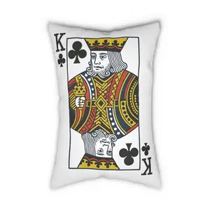 Spun Polyester Pillow, King of Clubs Card Throw Pillow, Game Room Decor, Poker Night Pillow, Casino Theme Pillow, Black Jack Table Pillow,