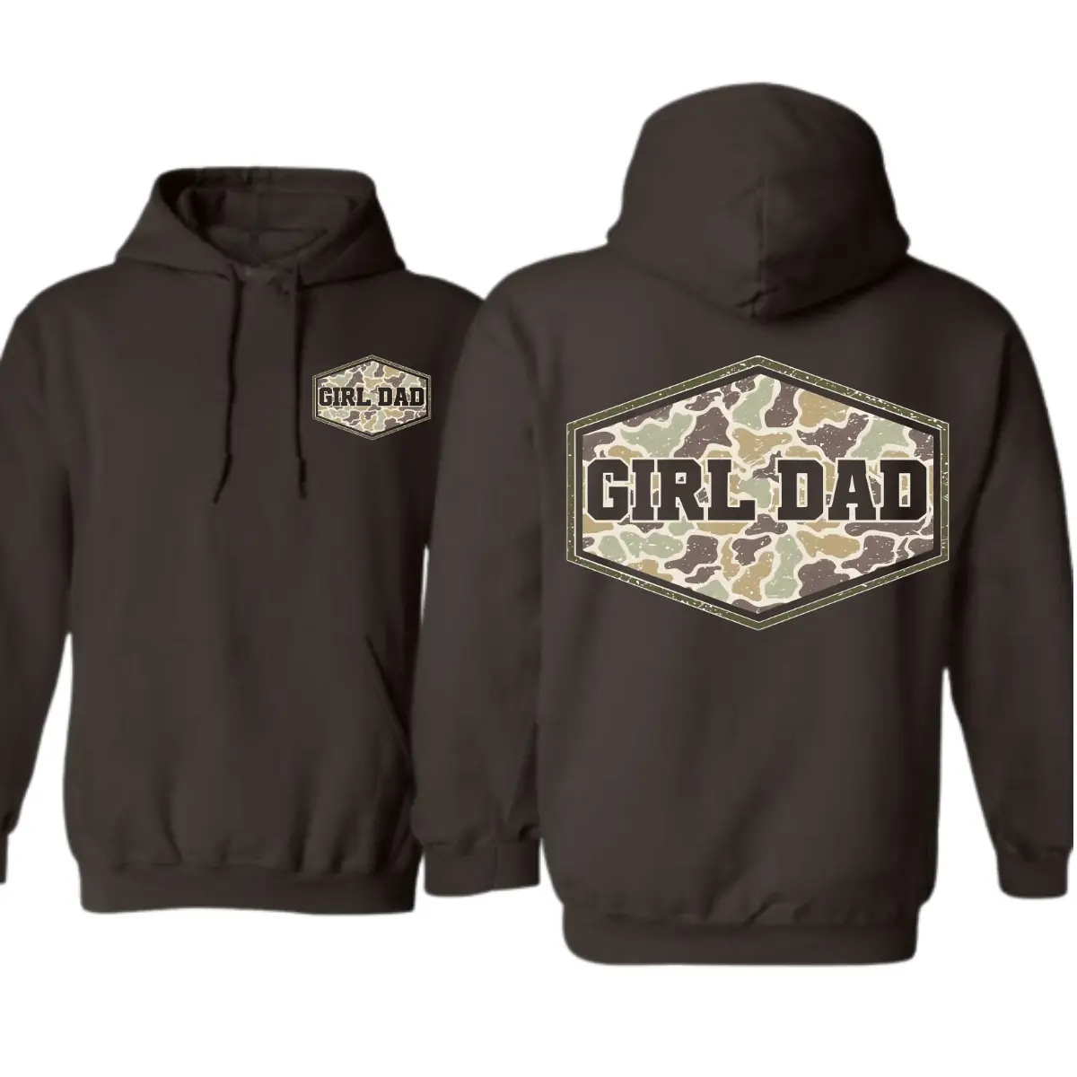 Girl Dad Graphic Hoodie, Camo Pattern Father Sweatshirt, Proud Daughter Dad Pullover, Gift for Father from Kids, Cozy Family Casual Top